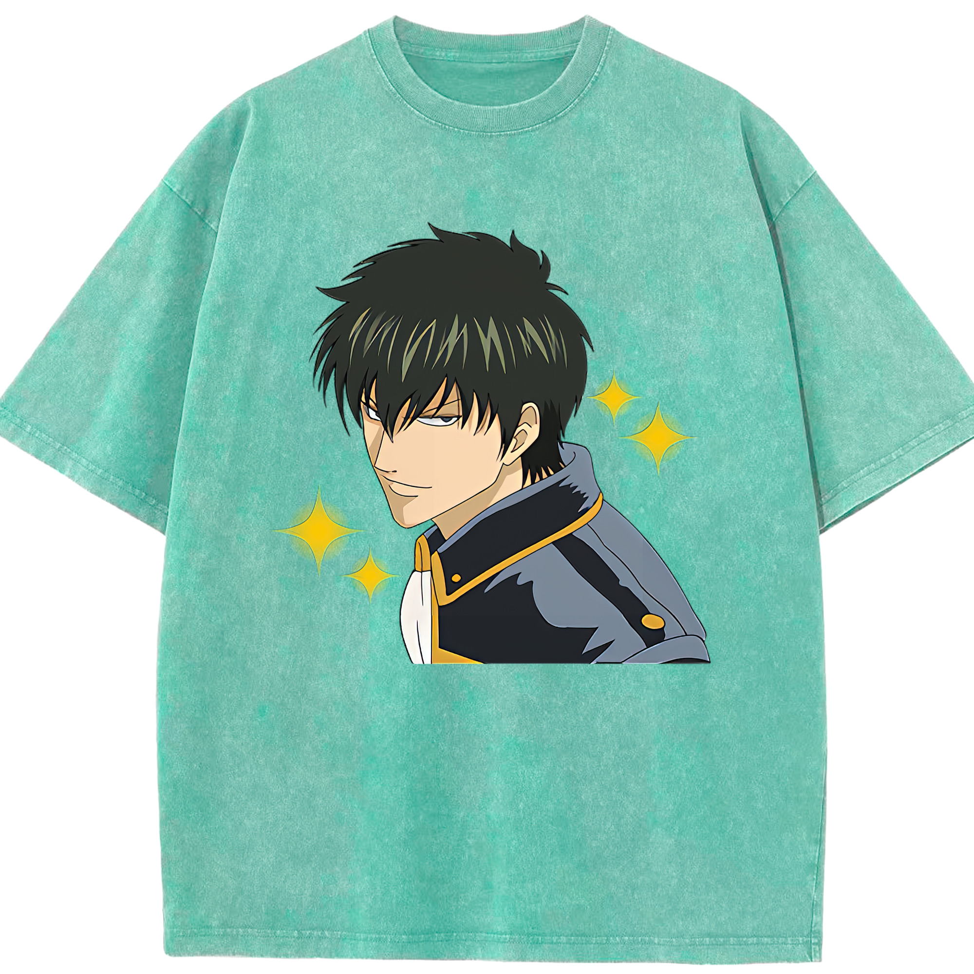 （画像用） ぎんたま 坂田銀時（さかたぎんとき） 神楽 志村新八（しむら しんぱち） GINTAMA Sakata Gintoki Kagura Shimura Shinpachi 綿100% ヴィンテージ風 半袖Tシャツ（フロントプリント）